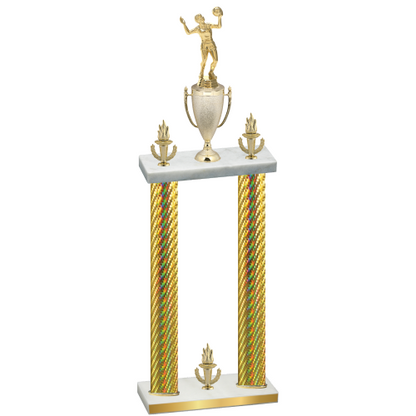 Double Gold Carbon Fiber Victory Volleyball Trophy