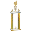 Double Gold Carbon Fiber Third Place Volleyball Trophy