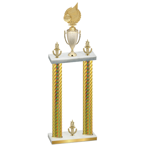 Double Gold Carbon Fiber Victory Volleyball Trophy