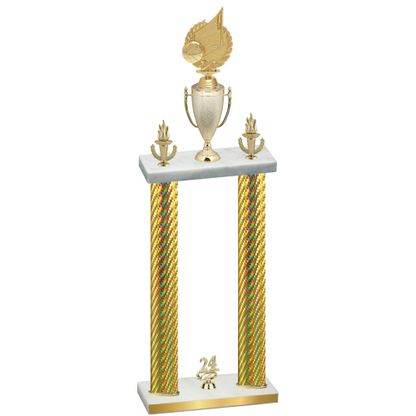Double Gold Carbon Fiber Year Volleyball Trophy