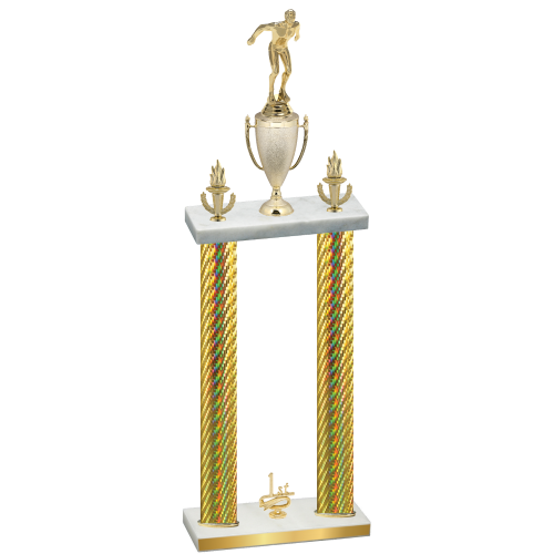 Double Gold Carbon Fiber First Place Swimming Trophy
