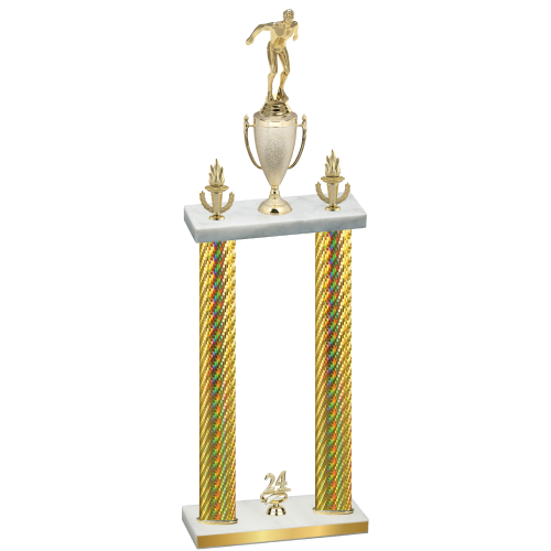 Double Gold Carbon Fiber Year Swimming Trophy