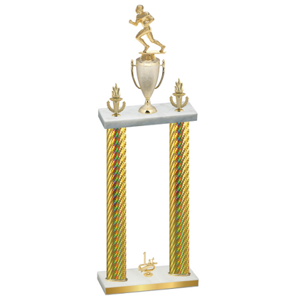 Double Gold Carbon Fiber First Place Football Trophy