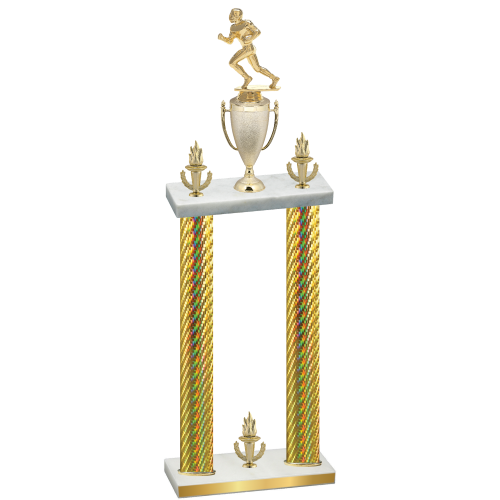 Double Gold Carbon Fiber Victory Football Trophy