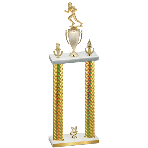 Double Gold Carbon Fiber Year Football Trophy