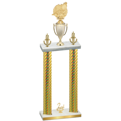 Double Gold Carbon Fiber Second Place Swimming Trophy