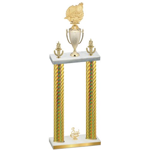 Double Gold Carbon Fiber Third Place Swimming Trophy