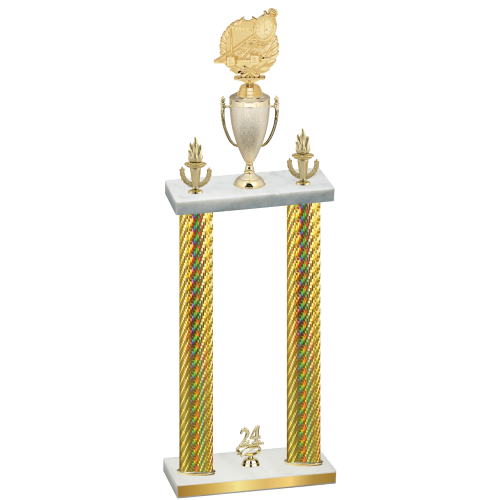 Double Gold Carbon Fiber Year Swimming Trophy