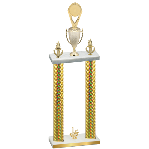 Double Gold Carbon Fiber First Place Insert Trophy