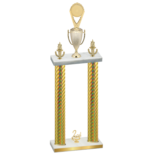 Double Gold Carbon Fiber Second Place Insert Trophy