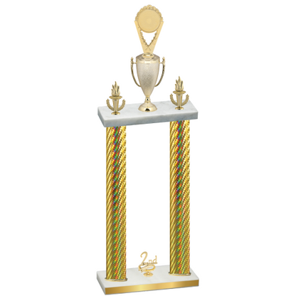 Double Gold Carbon Fiber Second Place Insert Trophy