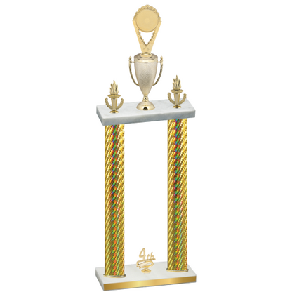 Double Gold Carbon Fiber Fourth Place Insert Trophy
