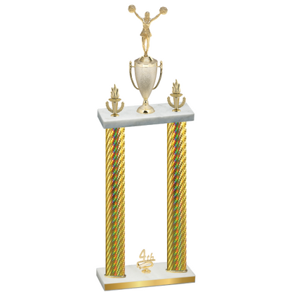 Double Gold Carbon Fiber Fourth Place Cheerleading Trophy