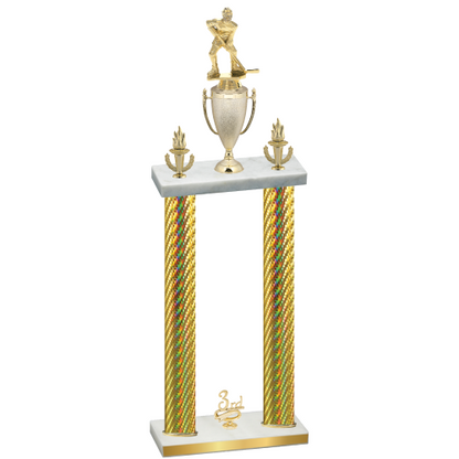 Double Gold Carbon Fiber Third Place Hockey Trophy
