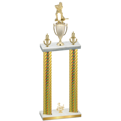 Double Gold Carbon Fiber Third Place Hockey Trophy