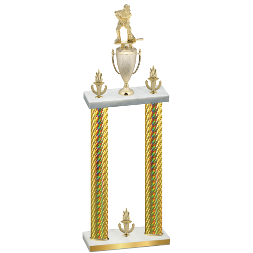 Double Gold Carbon Fiber Victory Hockey Trophy