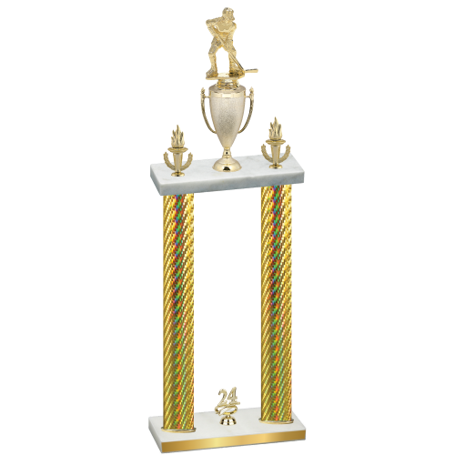 Double Gold Carbon Fiber Year Hockey Trophy