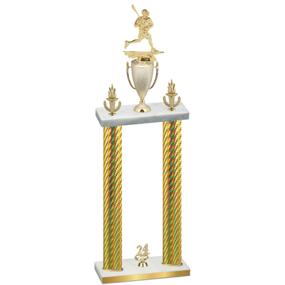 Double Gold Carbon Fiber Year Lacrosse Trophy