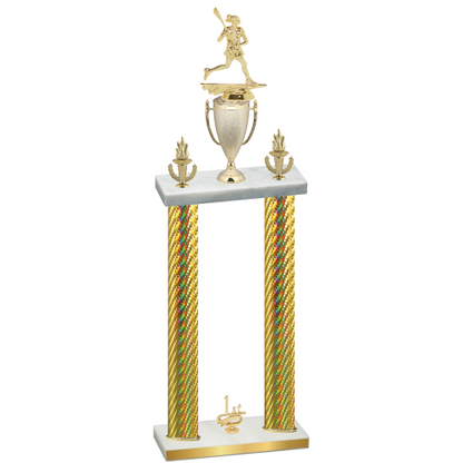 Double Gold Carbon Fiber First Place Lacrosse Trophy