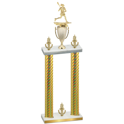 Double Gold Carbon Fiber Victory Lacrosse Trophy