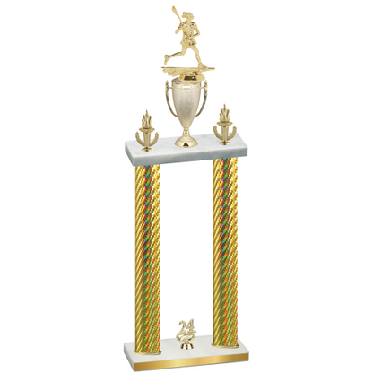 Double Gold Carbon Fiber Year Lacrosse Trophy
