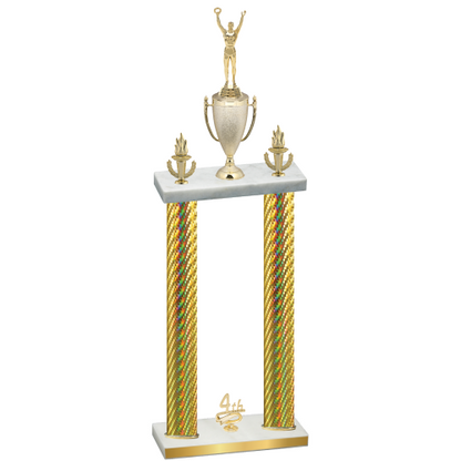 Double Gold Carbon Fiber Fourth Place Victory Trophy