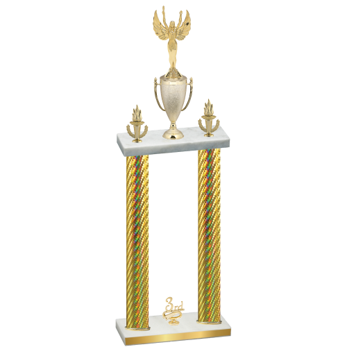 Double Gold Carbon Fiber Third Place Victory Trophy