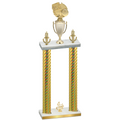 Double Gold Carbon Fiber Fourth Place Basketball Trophy