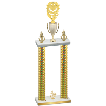 Double Gold Carbon Fiber Fourth Place Pickleball Trophy