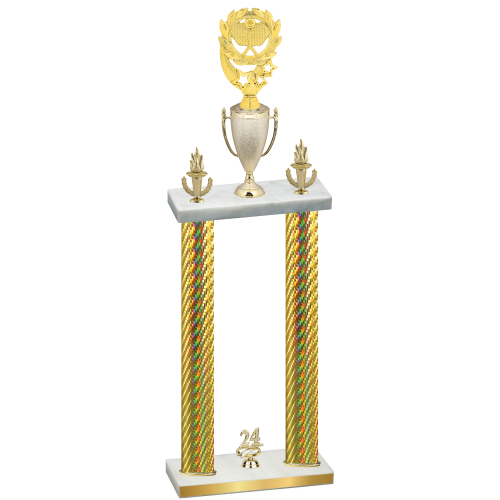 Double Gold Carbon Fiber Year Pickleball Trophy