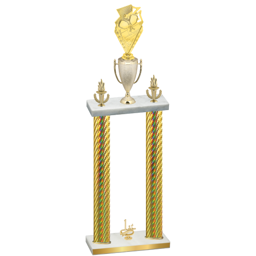 Double Gold Carbon Fiber First Place Pickleball Trophy