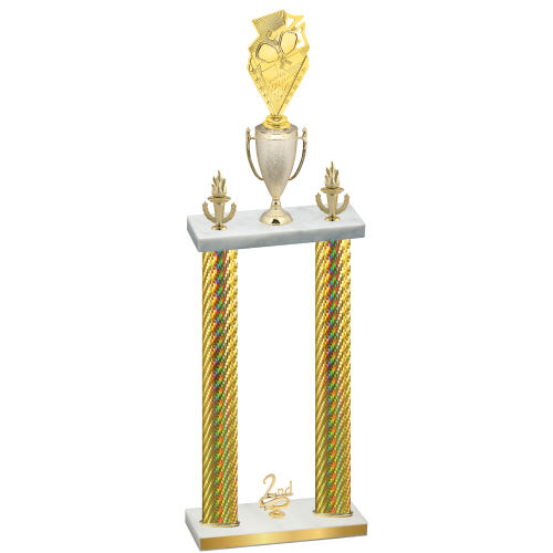Double Gold Carbon Fiber Second Place Pickleball Trophy