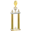 Double Gold Carbon Fiber Third Place Pickleball Trophy