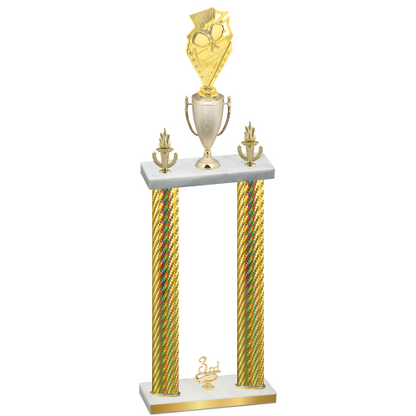 Double Gold Carbon Fiber Third Place Pickleball Trophy