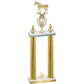 Double Gold Carbon Fiber Third Place Horses Trophy