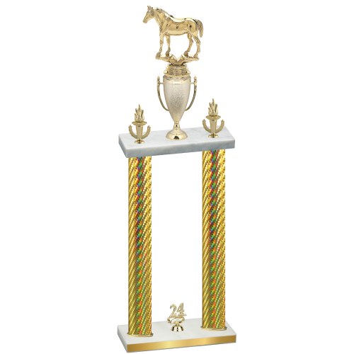 Double Gold Carbon Fiber Year Horses Trophy