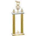Double Gold Carbon Fiber Third Place Horses Trophy