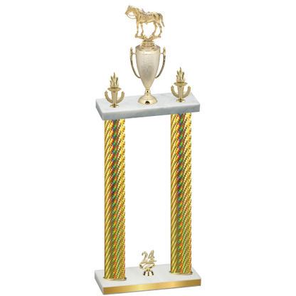 Double Gold Carbon Fiber Year Horses Trophy