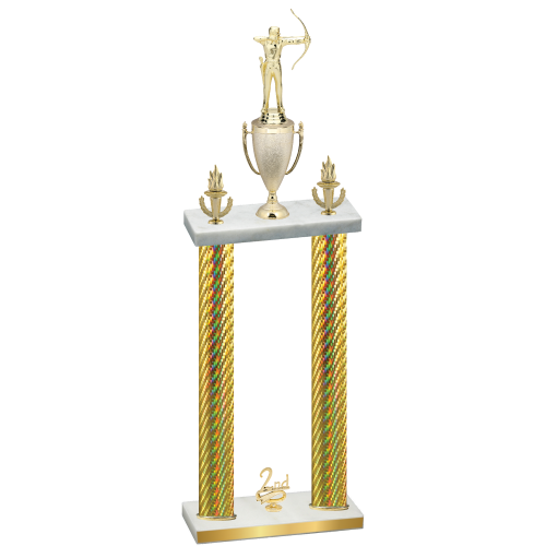 Double Gold Carbon Fiber Second Place Archery Trophy