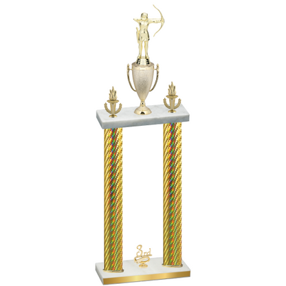 Double Gold Carbon Fiber Third Place Archery Trophy