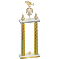 Double Gold Carbon Fiber First Place Fishing Trophy
