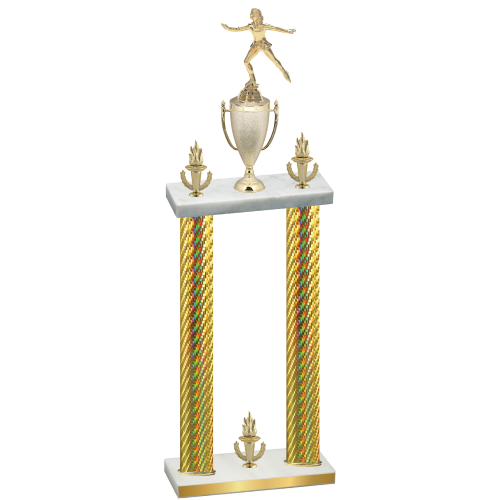 Double Gold Carbon Fiber Victory Skater Trophy