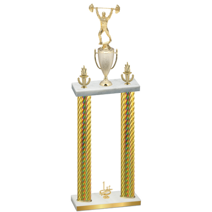 Double Gold Carbon Fiber First Place Weights Trophy
