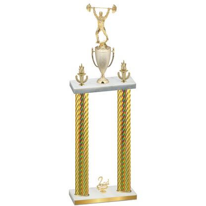 Double Gold Carbon Fiber Second Place Weights Trophy