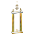 Double Gold Carbon Fiber Fourth Place Chess Trophy