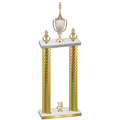 Double Gold Carbon Fiber Year Chess Trophy