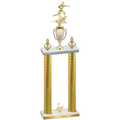 Double Gold Carbon Fiber Second Place Flag Football Trophy