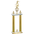Double Gold Carbon Fiber Year Flag Football Trophy