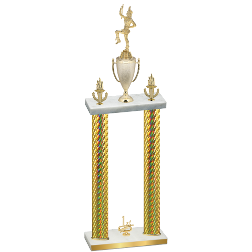 Double Gold Carbon Fiber First Place Majorette Trophy