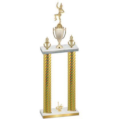 Double Gold Carbon Fiber First Place Majorette Trophy